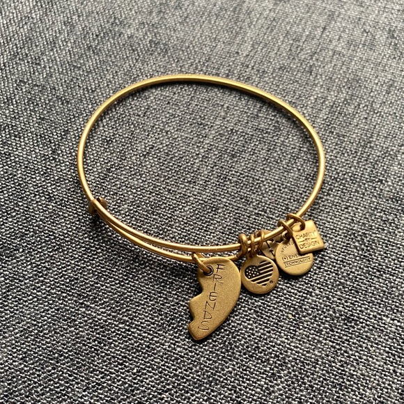Alex and Ani Jewelry Alex And Ani Adjustable Gold Toned Bracelet With 2 Best Friends Charm